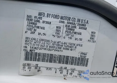 2002 Ford Explorer Xlt z USA, uszkodzony, nr VIN 1FMZU73E02UC08446